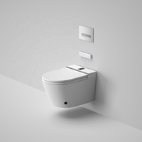 WC intelligent électrique de luxe professionnel moderne avec bidet intégré, automatique, blanc/gris, à sortie verticale allongée