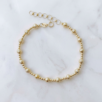 Bracelet en or massif 18 carats AU750 avec perles taillées en diamant, bracelet à maillons texturés en or véritable avec chaîne d'extension pour femme
