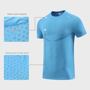 Camisa deportiva de manga corta de seda de hielo de secado rápido para hombre con cierre de cintura elástica - Product Image 2