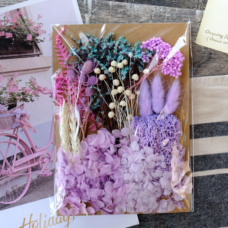 purple-2 press flowers board
