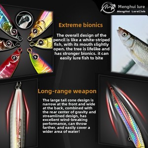 Leurre de pêche <span class=keywords><strong>Realis</strong></span> <span class=keywords><strong>Pencil</strong></span> 4.5g 10g 15g 17g 18g 21g 24g 28g 45g, leurre crayon coulant en ABS pour la barre de mer - Product Image 3