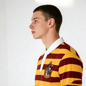 T-<span class=keywords><strong>shirts</strong></span> de <span class=keywords><strong>rugby</strong></span> pour hommes avec logo personnalisé, 100% coton, jersey lourd, chemise rayée, polo de <span class=keywords><strong>rugby</strong></span> à manches longues pour hommes - Product Image 3