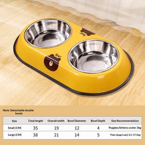 Mangkuk Anjing & Kucing Baja Anti Karat Baru, Mangkuk Ganda Terintegrasi Anti Tumbang, Tempat Makan Hewan Peliharaan Grosir Dari Cina - Product Image 2