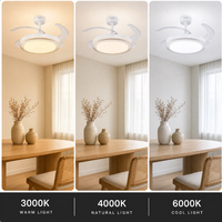 Ventilateur de plafond rétractable de luxe en cristal avec lumière, lustre décoratif, télécommande, ventilateurs de plafond LED avec lumière