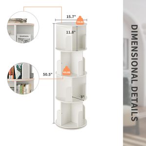 Bibliothèque sur pied à 4 niveaux Bibliothèque en bois rotative à 360 ° pour enfants adultes Étagères ouvertes <span class=keywords><strong>Organisateur</strong></span> <span class=keywords><strong>de</strong></span> bureau Petit coin - Product Image 3