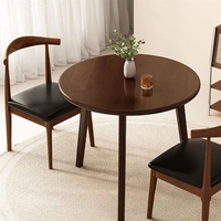 Ensemble de table à manger ronde en bois de style simple pour café, restaurant, maison avec 4 chaises