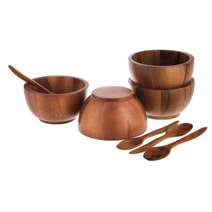 Bán Buôn Nhỏ Bát Gỗ Muỗng Gỗ Keo Salad Phục Vụ Bát - Product Image 4