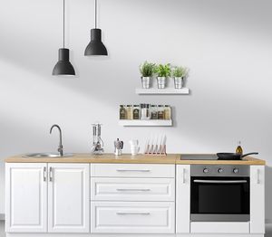 Estantes flotantes de <span class=keywords><strong>madera</strong></span> <span class=keywords><strong>blanca</strong></span> modernos personalizados para pared, estante de exhibición montado en la pared flotante MDF para cocina, dormitorio, sala de estar - Product Image 5