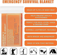 Couverture chauffante légère de Camping de haute qualité 160x210 couverture d'hiver en feuille d'urgence Mylar couverture de survie thermique pour le voyage