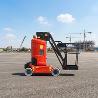 Plateforme de travail aérien électrique à mât télescopique de 11,2 m avec nacelle rotative 345° pour 2 personnes |   avec certification CE |   Batterie 24V 240Ah