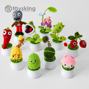 Recuerdos de juegos infantiles plantas de flores hechas a mano guerra pequeña serie Zombie decoración de escritorio de estudiante en maceta - Product Image 6