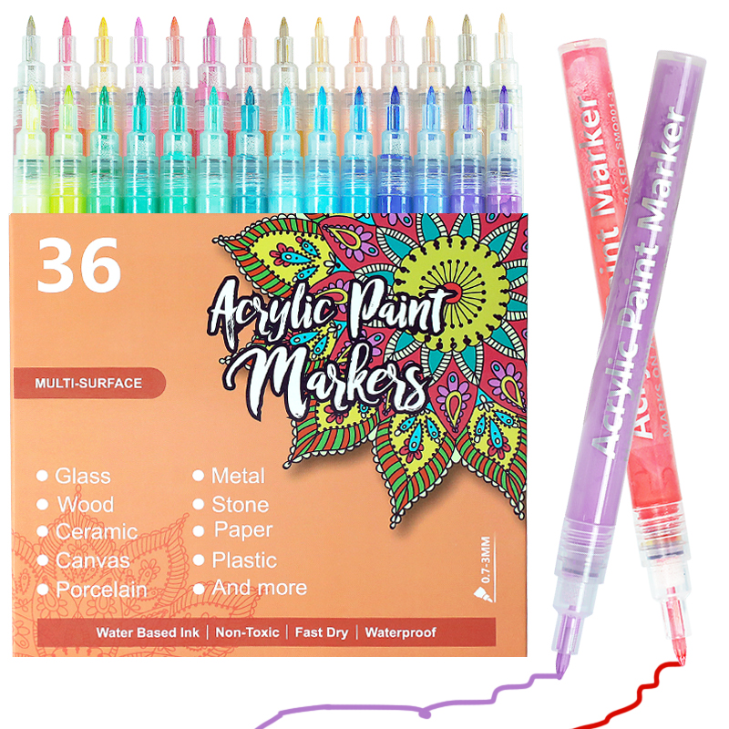 STOBOK 20Pcs 0.7mm Acrylic Paint Marker Replacement Nibs - Refillable Nylon Pen Tips For Paint Markers, White