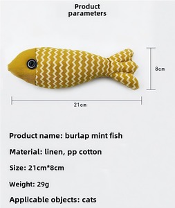 Commercio all'ingrosso di lino pesce erba gatta giocattolo interattivo per animali domestici giocattolo da masticare erba gatta peluche moto gatto giocattoli - Product Image 4
