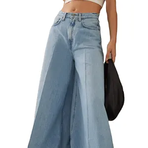 Lady Pants light Blue Oversized wide-leg jeans women jeans women
