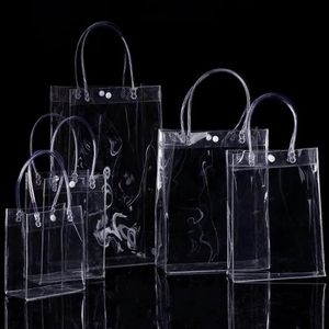 Chất Lượng Tốt Biểu Tượng Tùy Chỉnh Nhựa Không Thấm Nước Bao Bì Quà Tặng Mua Sắm Trong Suốt Rõ Ràng <span class=keywords><strong>PVC</strong></span> Tote Túi Với Vòng Lặp Tay - Product Image 4