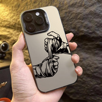 Coque de téléphone portable en TPU et PC avec impression de poing amusant et argent électroplaqué pour iPhone X, XR, XS, 11, 12, 13, 14, 15, 16, 17, 18 Pro Max