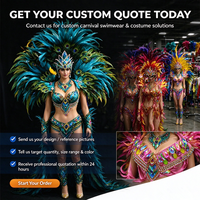 Costume de performance de carnaval 2027, grande taille, avec ailes en plumes et cristaux personnalisés, style Caraïbes, pour le lundi de carnaval