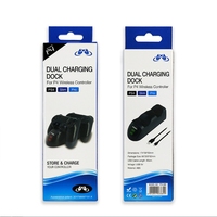 Chargeur LED sans fil pour manette, support de charge universel double pour manettes de jeu PS4 Pro, PS4 Slim, PS4