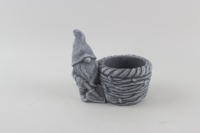 Vente directe d'usine, pot à fleurs en ciment de forme ronde avec motif de grenouille, pot à bonsaï pour jardin, pot à fleurs en béton