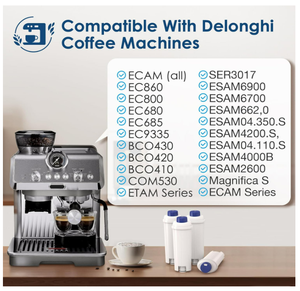 Filtro de Agua de Repuesto para <span class=keywords><strong>Cafetera</strong></span> <span class=keywords><strong>Delonghi</strong></span> DLSC002, Suavizante de Carbón Activado Compatible - Product Image 3