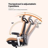 Chaise de bureau exécutive ergonomique à dossier haut en cuir PU orange, réglable en hauteur, pivotante, avec dossier en maille, design moderne pour le personnel de travail