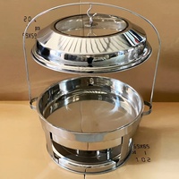 Meilleures ventes : Ensemble de réchauds de buffet carrés en acier inoxydable argenté 8L, écologique, de luxe, pour traiteur, avec table de service grande taille