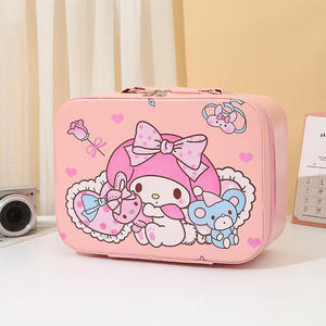 Kulomi KT Cat <span class=keywords><strong>Pacha</strong></span> Dog Cartoon Cute Sitch PU Bolsa de maquillaje Espejo Estuche de tocador portátil 25x18x11CM Forma de concha marina para regalo de viaje - Product Image 6
