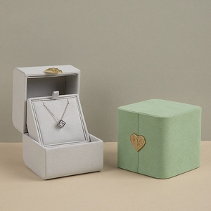 Boîte à bijoux double ouverture avec boucle dorée, boîte de rangement simple pour bijoux, boîte à bijoux personnalisable avec logo, vente en gros - Product Image 2