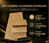 Plancher extérieur en WPC imitation bois chêne, antidérapant, résistant à l'humidité, design moderne, pour cour et jardin, garantie 2 ans