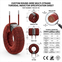Tiempo de Entrega Negociable, 100% Probado, Núcleo de Ferrita de 100A, Bobina Toroidal de Modo Común de Alta Potencia con DCR Ultrabajo y Alta Disipación de Calor