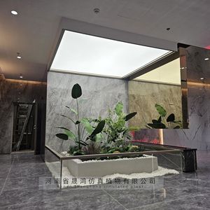 Plante artificielle vertes paysagères Shenghong, en pot sur pied, décoration intérieure personnalisable, matériau TPE - Product Image 2