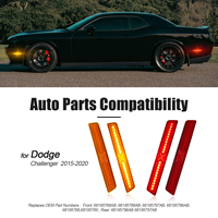 Feux de position latéraux avant et arrière en forme de X rouge ambre pour Dodge Challenger 2015-2020, clignotants rouges ambre, lot de 4 pièces