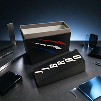 Boîte Cadeau Rigide Personnalisée Noire Rouge Bleue avec Impression Effet Pinceau, Logo Personnalisé et Emballage de Produit Premium