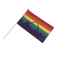 Vente en gros mini drapeau portable en polyester avec poteau en plastique de petite taille pour les écrans et les événements