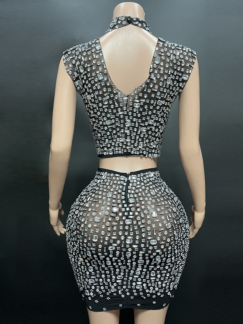 Hot Selling Two Piece Sets Woman Rhinestones Sleeveless Black Dresses Formal Elegant Short Dresses for Women| Alibaba.com Hot Selling Two Piece Sets Woman Rhinestones Sleeveless Black Dresses Formal Elegant Short Dresses for Women| Alibaba.com
