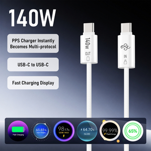 <span class=keywords><strong>Cable</strong></span> USB C a C de 140W con Protocolo PPS, <span class=keywords><strong>Cable</strong></span> Trenzado de Carga Rápida, Reconocimiento Automático de Múltiples Marcas de Teléfonos, para <span class=keywords><strong>Samsung</strong></span>, iPhone, Laptop - Product Image 1