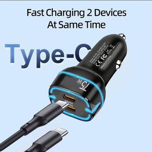 75W PD USB C Car Charger Fast Charging 2 Ports Car Phone Charger for Phone 15 14 13 for Huawei Type C Car Charger - Product Image 6