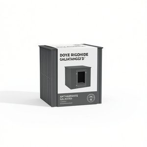 Cuccia per Cani in Acciaio Zincato Antracite, Grande, per Esterni, Arredo per Animali Domestici, Design Moderno e Durevole - Product Image 1