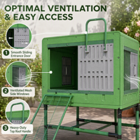 Rampe longue surélevée en plastique ventilée et amovible pour poulailler de poules pondeuses en jardin ou cour arrière