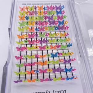 Extensions de <span class=keywords><strong>cils</strong></span> individuels pré-faits effet volume 0,07 mm, décoration Spike Lash, 3D Papillon Cœur Pailleté - Product Image 1