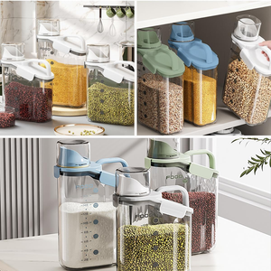 Conteneur de stockage alimentaire en plastique scellé pour céréales, boîte de rangement de riz portable pour cuisine, seau à riz domestique, vente en gros - Product Image 4