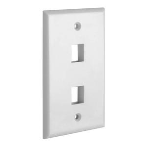 Placa de pared Ethernet CAT.6 RJ45 de 2 puertos, 1 unidad, conector Keystone Cat6 en línea, módulo de placa frontal compatible - Product Image 1