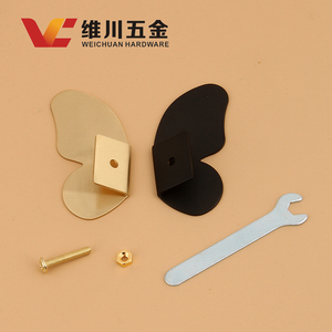 Tirador de mariposa de latón Weichuan, dorado y negro, para gabinetes, instalación sin taladro, herrajes modernos nórdicos para muebles - Product Image 5