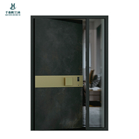 Puerta delantera pivotante de aluminio fundido, puerta de entrada segura de diseño personalizado moderno, puerta pivotante para madre e hijo
