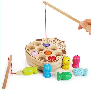 幼儿学习益智玩具1-5岁男孩女孩木制磁性钓鱼玩具蒙特梭利学前教育礼品