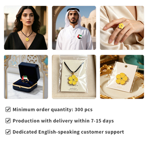 Llaveros y dijes de flor nacional emiratí personalizados al por mayor de <span class=keywords><strong>Tribulus</strong></span> Omanense de los EAU, con diseño de jazmín amarillo, directo de fábrica antigua - Product Image 6