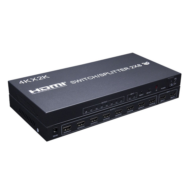 4K HDMI Switch Splitter 2x8 HDMI Splitter Extender 2 in 8 output HDMI Matrix