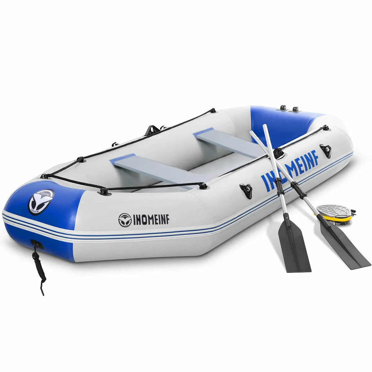 IHOMEINF Inflatable Boat 2 3 4 Person Fishing Boats Boating Dinghy Kayak Raft Ships from CA, Germany, Czech Republic Lake Marin