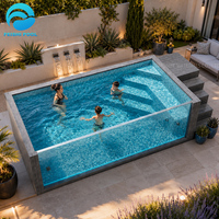 Piscine hors sol en fibre de verre de grande taille (20 pieds, 40 pieds) pour la famille, avec jacuzzi et spa, en bois préfabriqué, pour jardin, conteneur, piscine à immersion extérieure