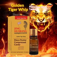 Suplemen Vitalitas Pria Ekstrak Maca Permen Tablet Energi Kemasan 10 Buah Sajian Tunggal OEM Golden Tiger Whip